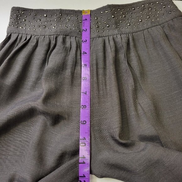 Grey Pants Elastic Waist Sheer Light Wide Leg Sequins - NEW! - Picture 9 of 13